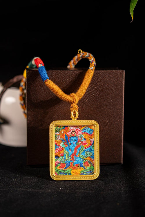 Akashagarbha Bodhisattva Guardian of the Ox & Tiger Titanium Alloy Shell - Thangka Art Space