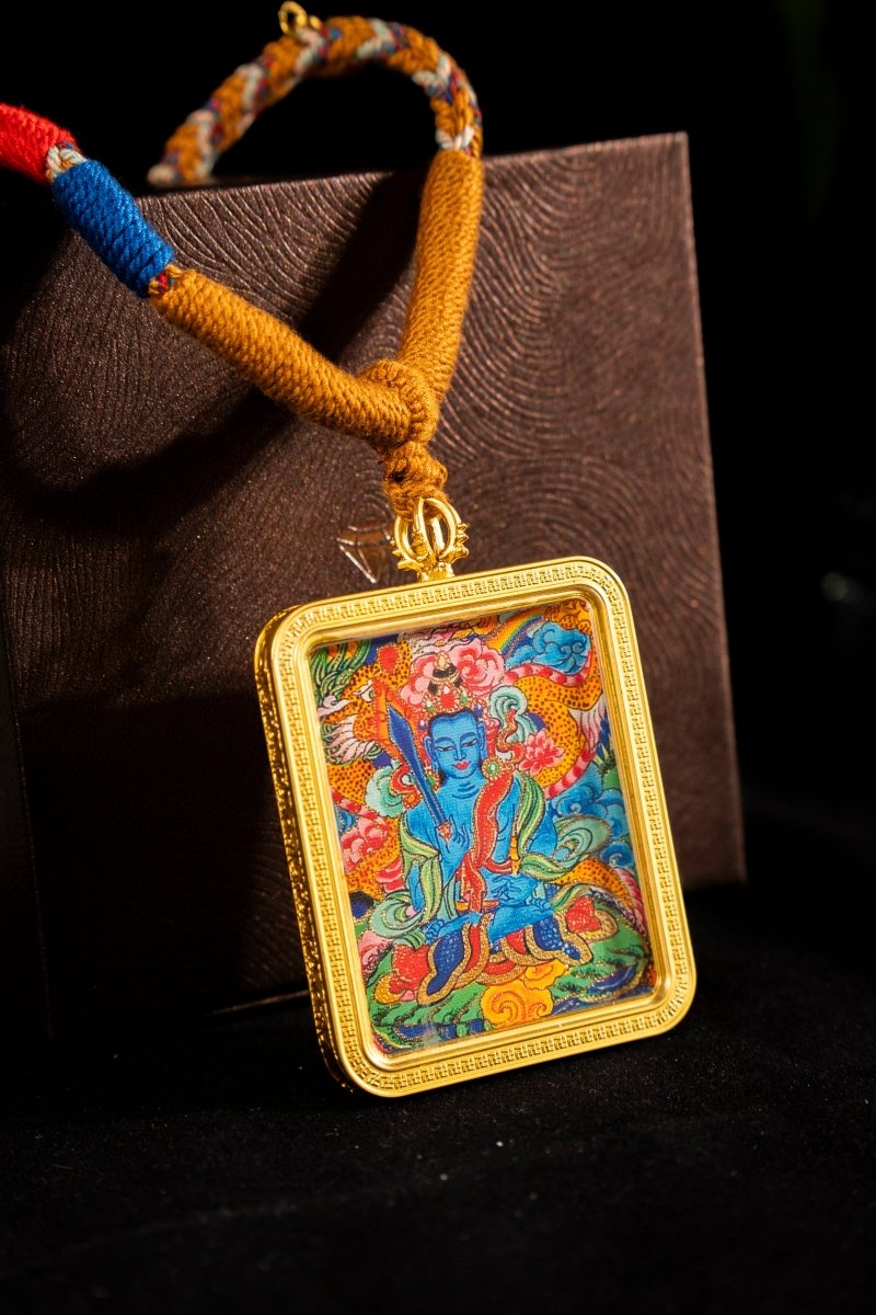 Akashagarbha Bodhisattva Guardian of the Ox & Tiger Titanium Alloy Shell - Thangka Art Space