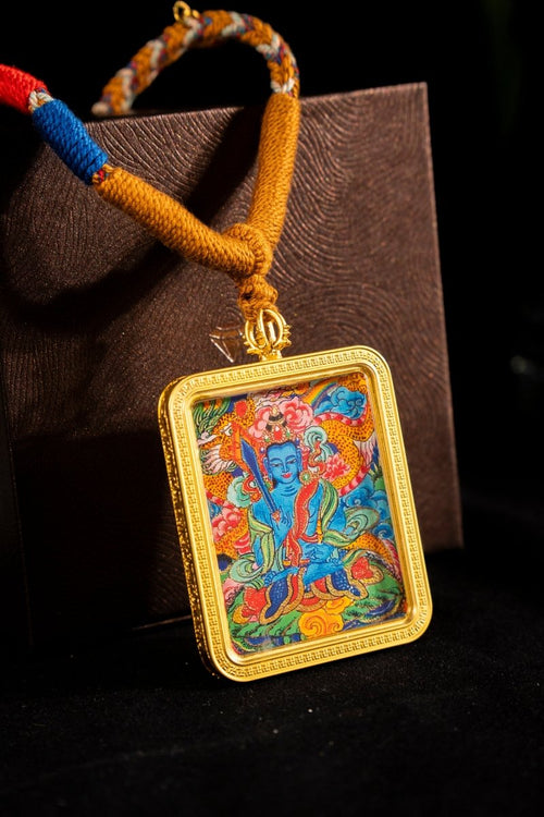 Akashagarbha Bodhisattva Guardian of the Ox & Tiger Titanium Alloy Shell - Thangka Art Space
