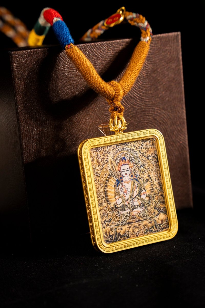 Akashagarbha Bodhisattva Guardian of the Ox & Tiger Titanium Alloy Shell - Thangka Art Space