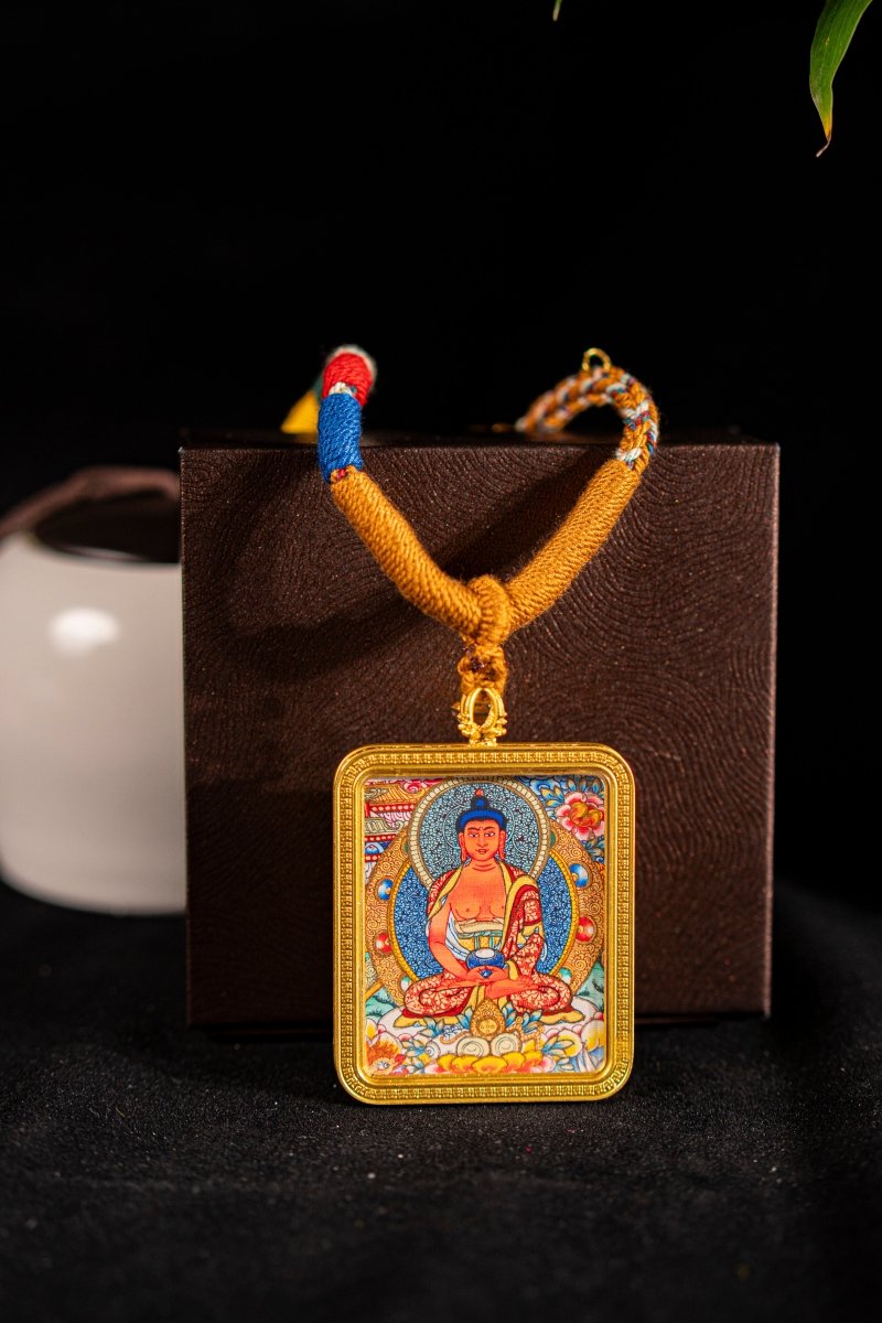 Amitabha Buddha Guardian of the Dog & Pig Titanium Alloy Shell - Thangka Art Space