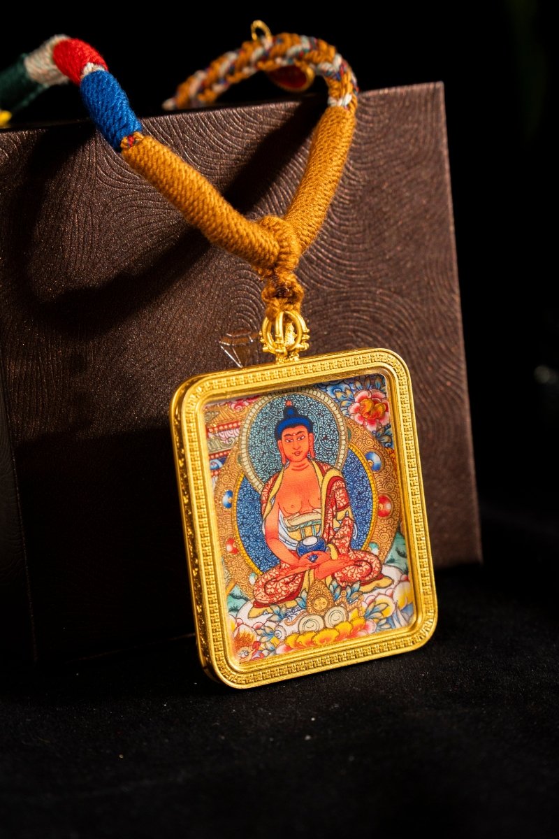Amitabha Buddha Guardian of the Dog & Pig Titanium Alloy Shell - Thangka Art Space