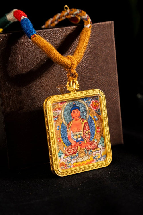 Amitabha Buddha Guardian of the Dog & Pig Titanium Alloy Shell - Thangka Art Space