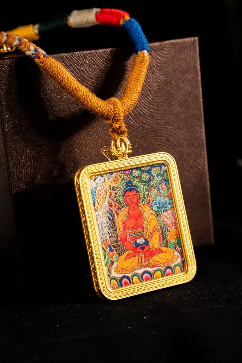 Amitabha Buddha Guardian of the Dog & Pig Titanium Alloy Shell - Thangka Art Space
