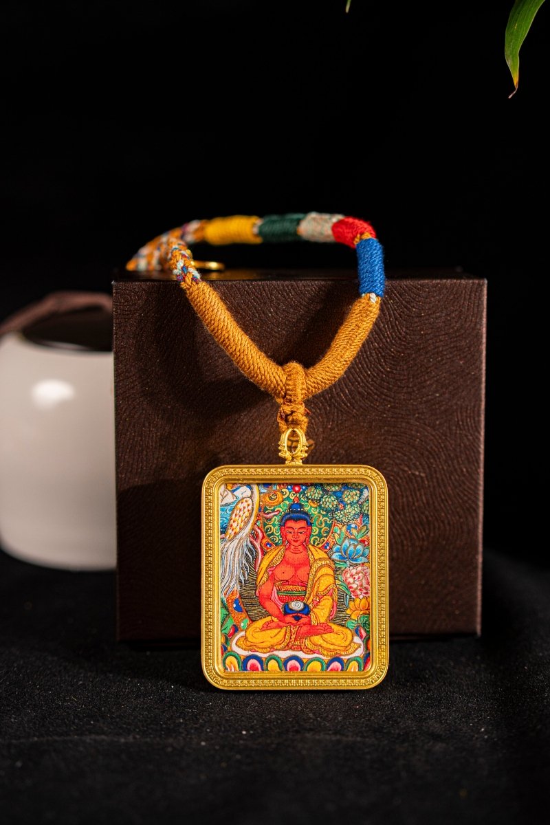 Amitabha Buddha Guardian of the Dog & Pig Titanium Alloy Shell - Thangka Art Space