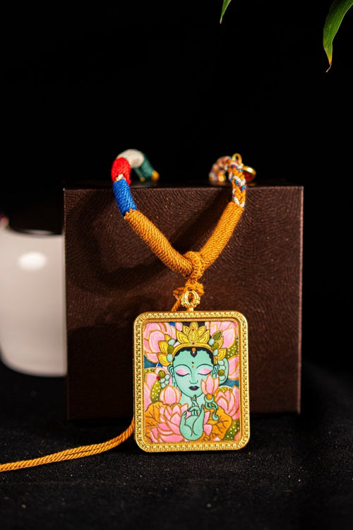 Green Tara - The Compassionate Mother of All Beings Titanium Alloy Shell - Thangka Art Space