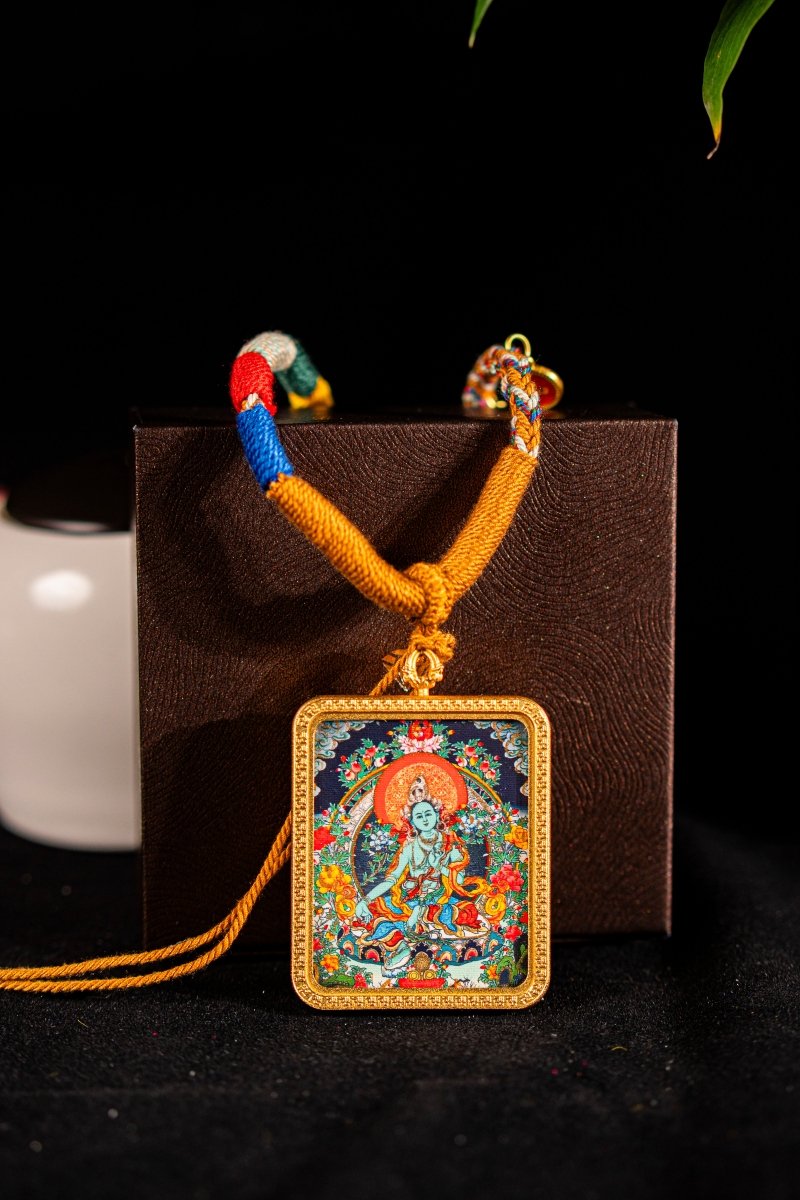 Green Tara - The Compassionate Mother of All Beings Titanium Alloy Shell - Thangka Art Space