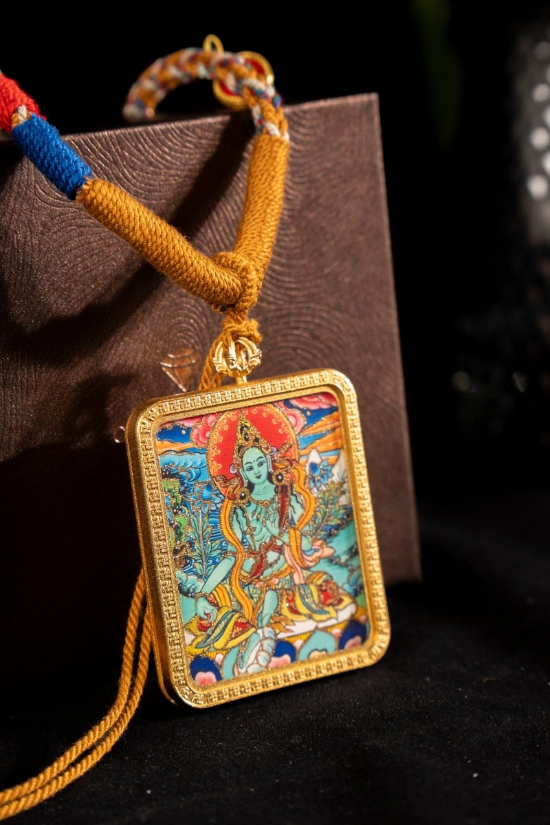 Green Tara - The Compassionate Mother of All Beings Titanium Alloy Shell - Thangka Art Space