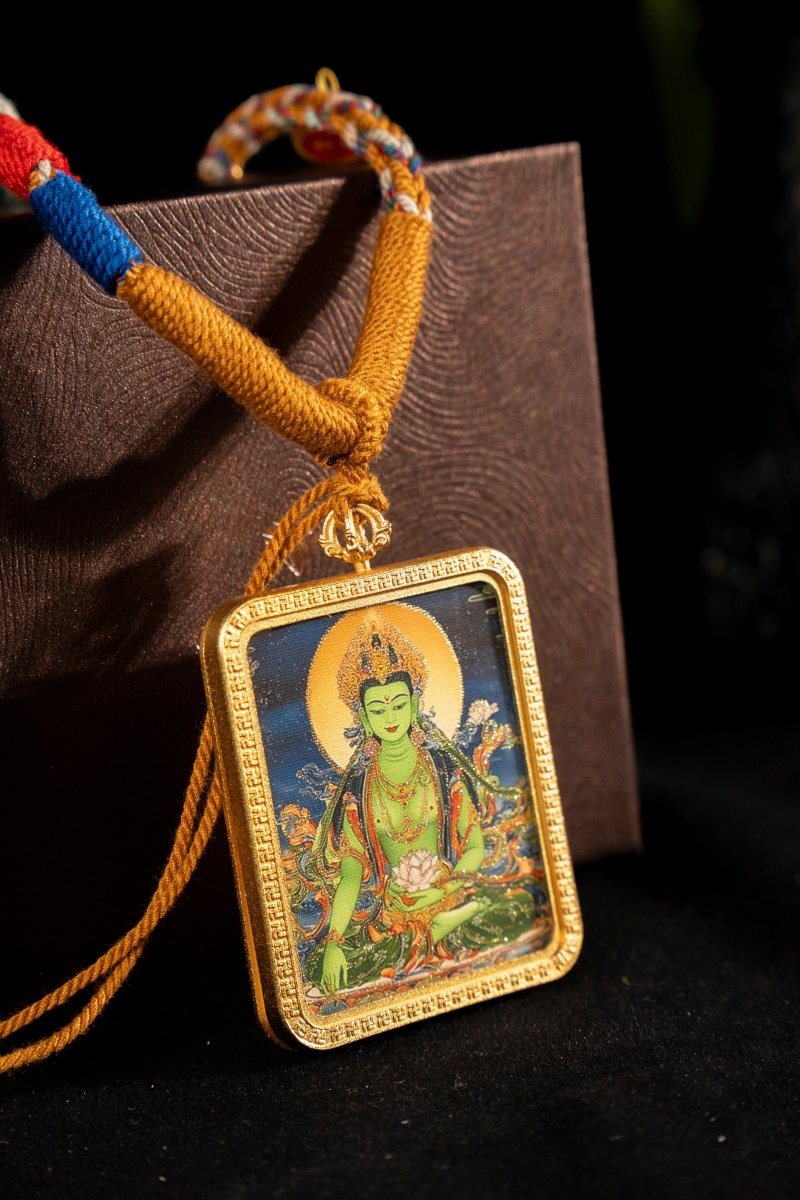 Green Tara - The Compassionate Mother of All Beings Titanium Alloy Shell - Thangka Art Space