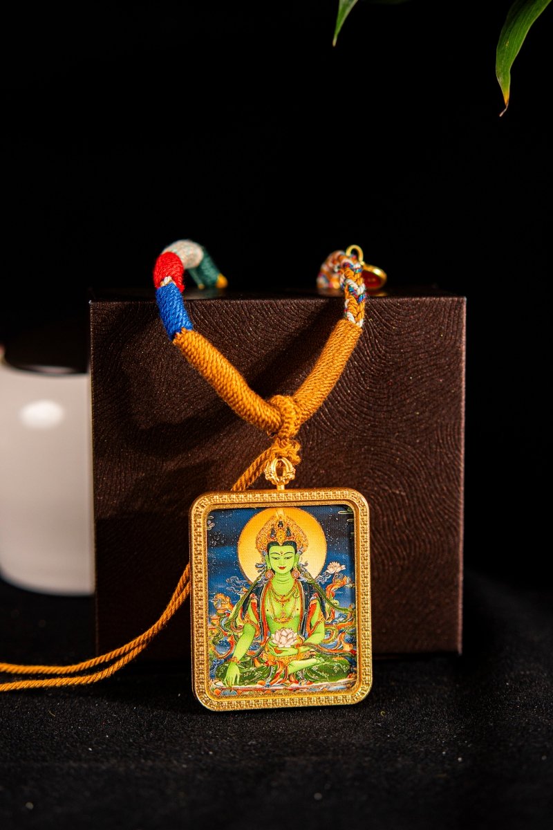 Green Tara - The Compassionate Mother of All Beings Titanium Alloy Shell - Thangka Art Space
