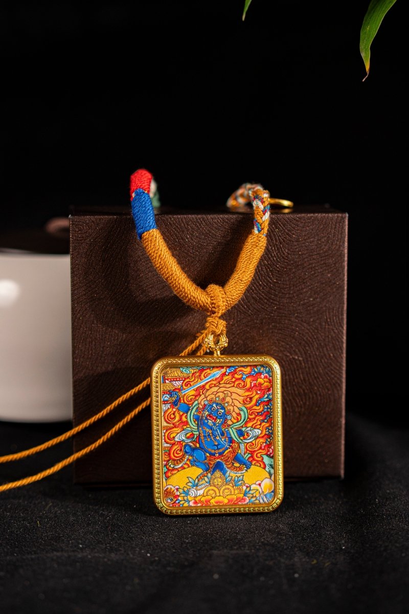 Mahakala: Titanium Alloy Shell, Protector & Wealth God - Thangka Art Space