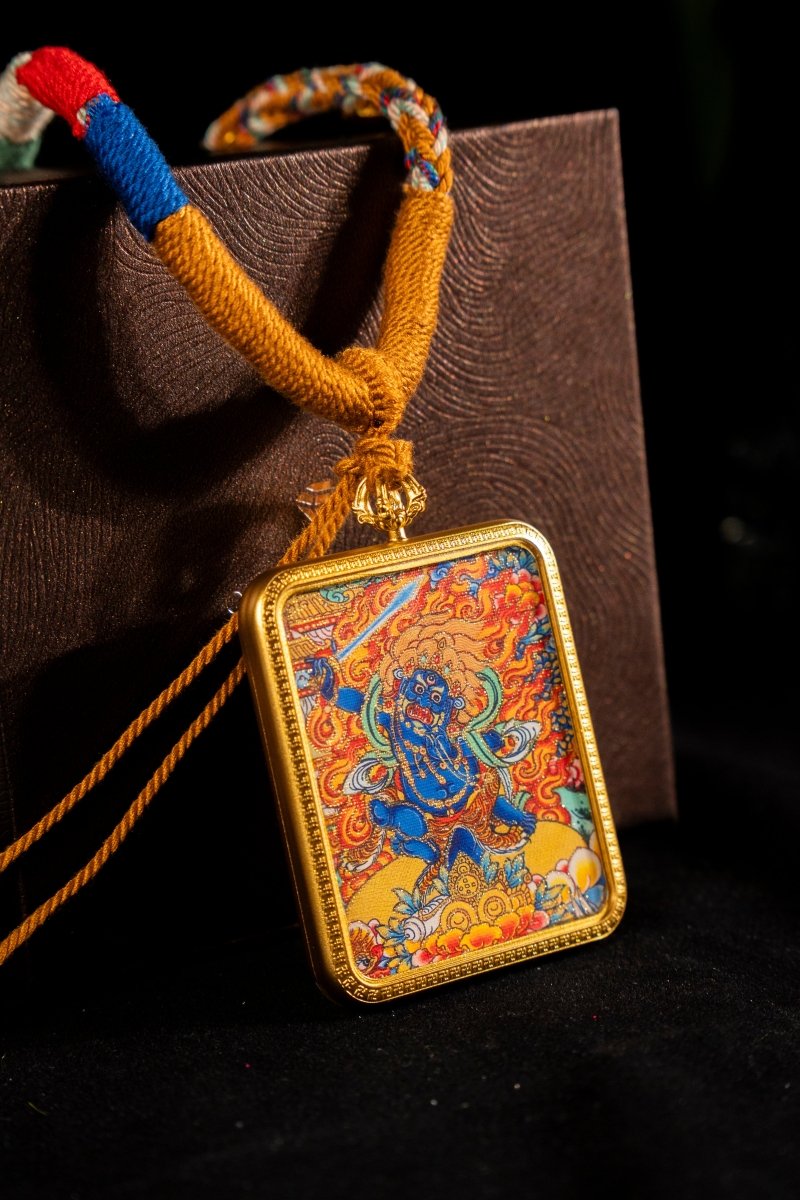 Mahakala: Titanium Alloy Shell, Protector & Wealth God - Thangka Art Space