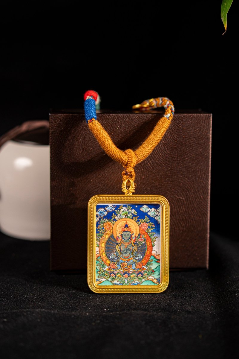 Mahasthamaprapta Bodhisattva Guardian of the Horse Titanium Alloy Shell - Thangka Art Space