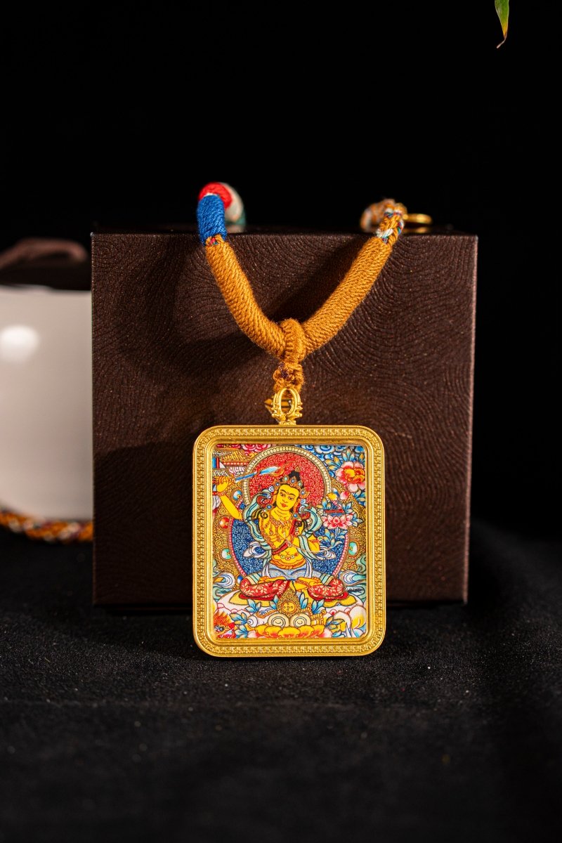 Manjushri Bodhisattva Guardian of the Rabbit Titanium Alloy Shell - Thangka Art Space