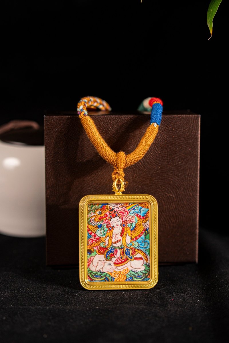 Samantabhadra Bodhisattva Guardian of the Dragon & Snake Titanium Alloy Shell - Thangka Art Space