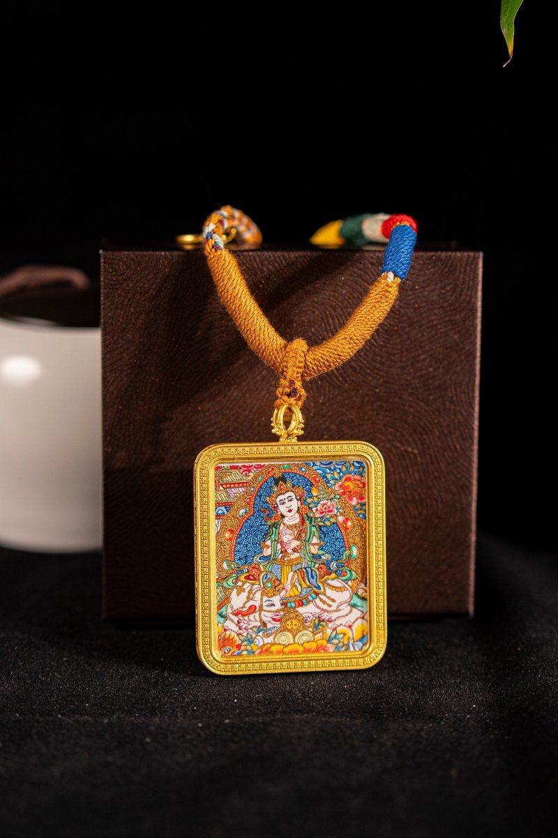 Samantabhadra Bodhisattva Guardian of the Dragon & Snake Titanium Alloy Shell - Thangka Art Space