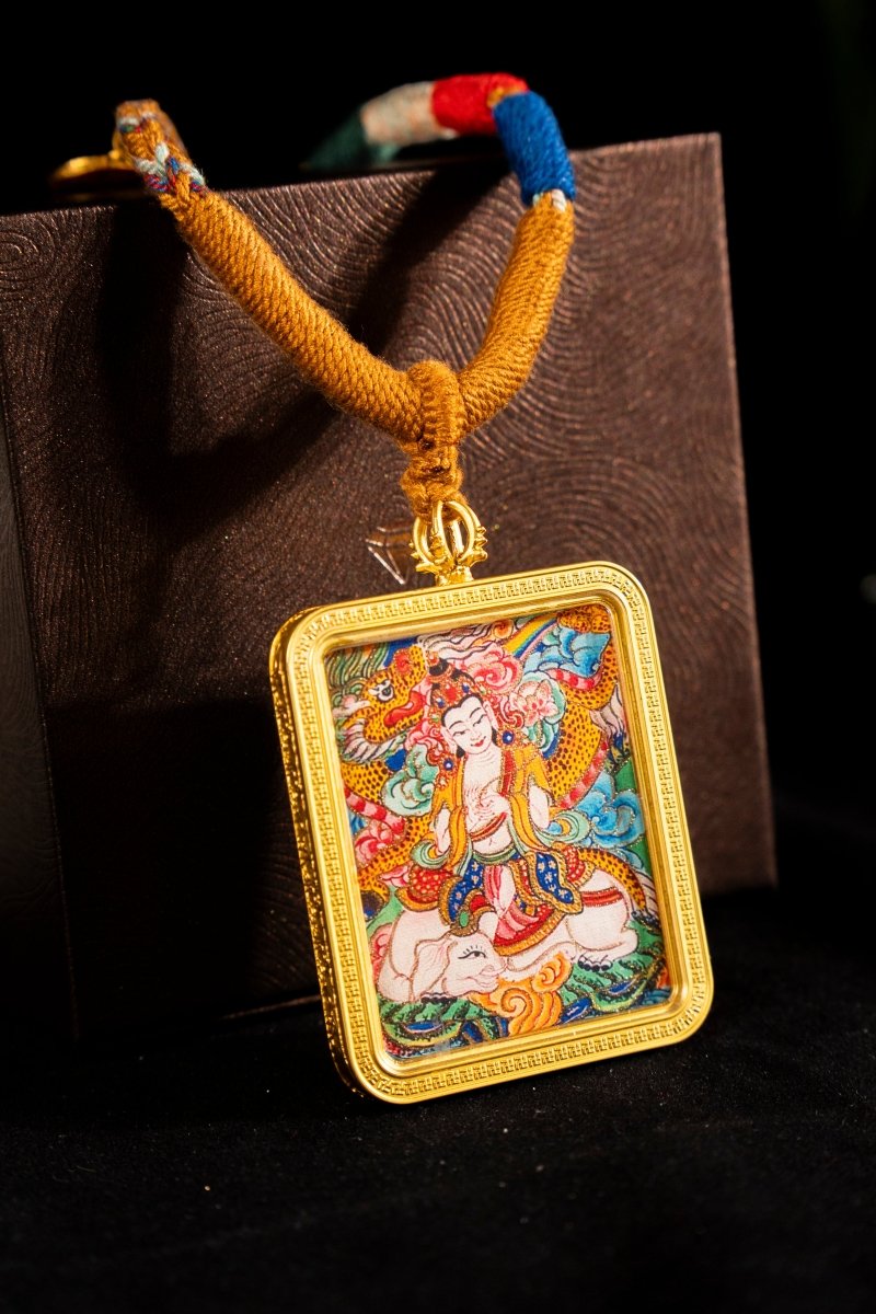 Samantabhadra Bodhisattva Guardian of the Dragon & Snake Titanium Alloy Shell - Thangka Art Space