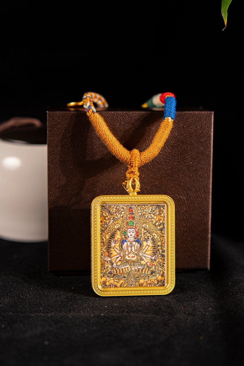 Thousand-Armed Avalokiteshvara Rat Guardian Titanium Shell - Thangka Art SpaceThousand-Armed Avalokiteshvara Rat Guardian Titanium ShellThousand-Armed Avalokiteshvara Rat Guardian Titanium Shell
