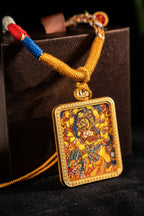 Yellow Jambhala - The Chief of the Five Wealth Gods Titanium Alloy Shell - Thangka Art Space