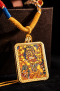 Yellow Jambhala - The Chief of the Five Wealth Gods Titanium Alloy Shell - Thangka Art Space