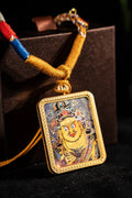 Yellow Jambhala - The Chief of the Five Wealth Gods Titanium Alloy Shell - Thangka Art Space