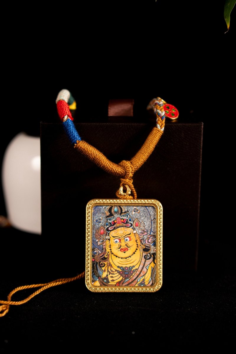 Yellow Jambhala - The Chief of the Five Wealth Gods Titanium Alloy Shell - Thangka Art Space